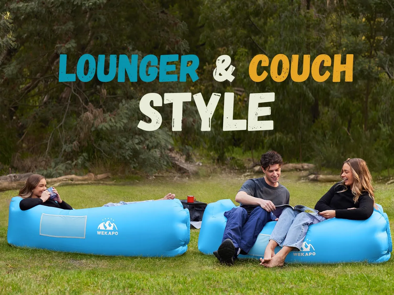 WEKAPO Inflatable Lounger Air Sofa for Traveling Camping Picnics & Music Festivals