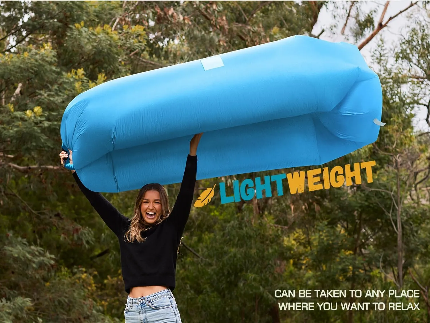 WEKAPO Inflatable Lounger Air Sofa for Traveling Camping Picnics & Music Festivals