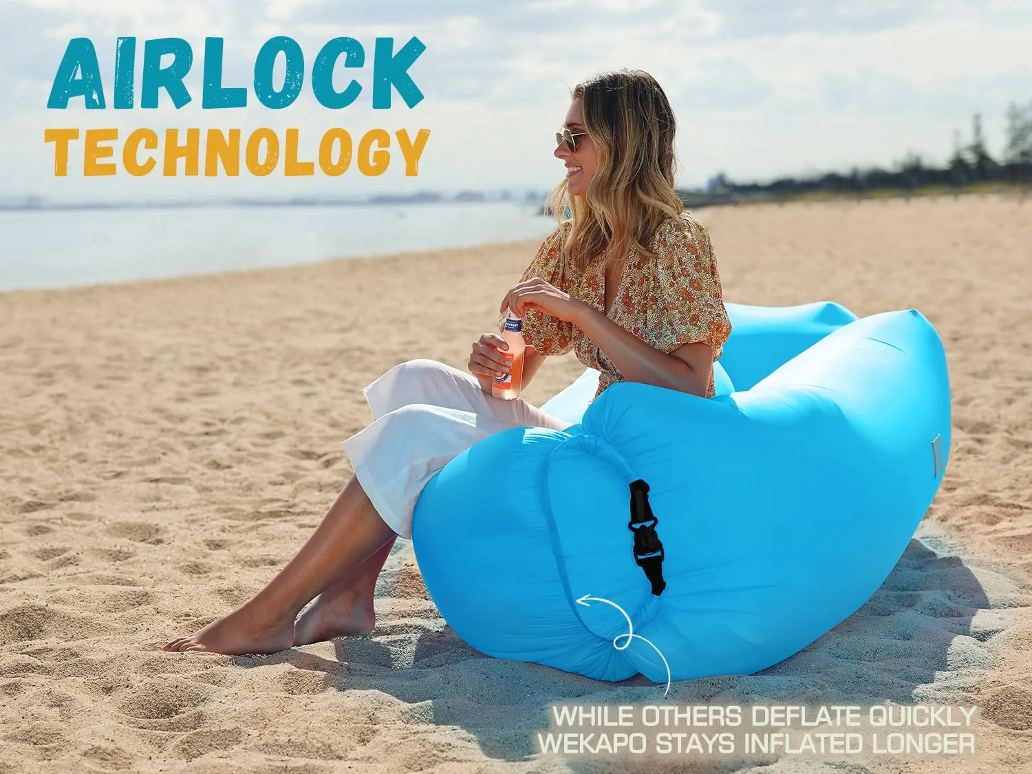 WEKAPO Inflatable Lounger Air Sofa for Traveling Camping Picnics & Music Festivals