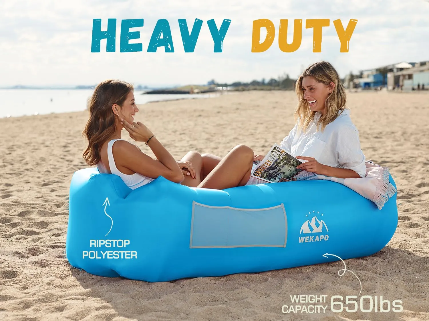 WEKAPO Inflatable Lounger Air Sofa for Traveling Camping Picnics & Music Festivals