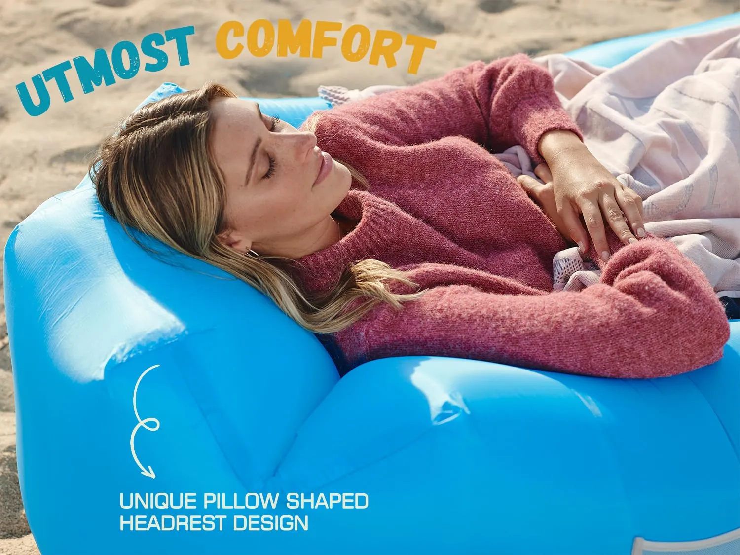WEKAPO Inflatable Lounger Air Sofa for Traveling Camping Picnics & Music Festivals