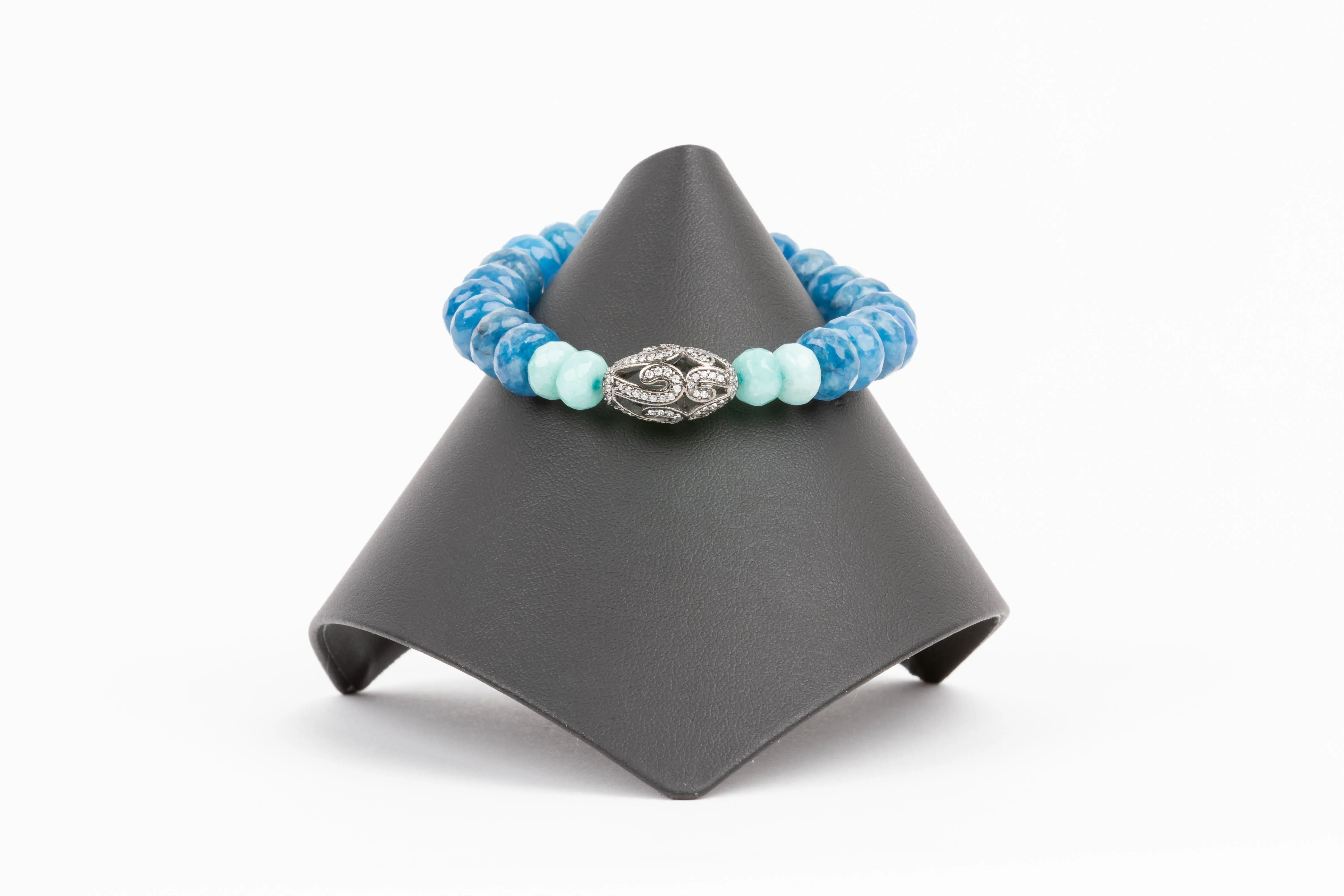 White Topaz, Amazionite, Agate