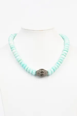 White Topaz, Peruvian Opal Bead Necklace