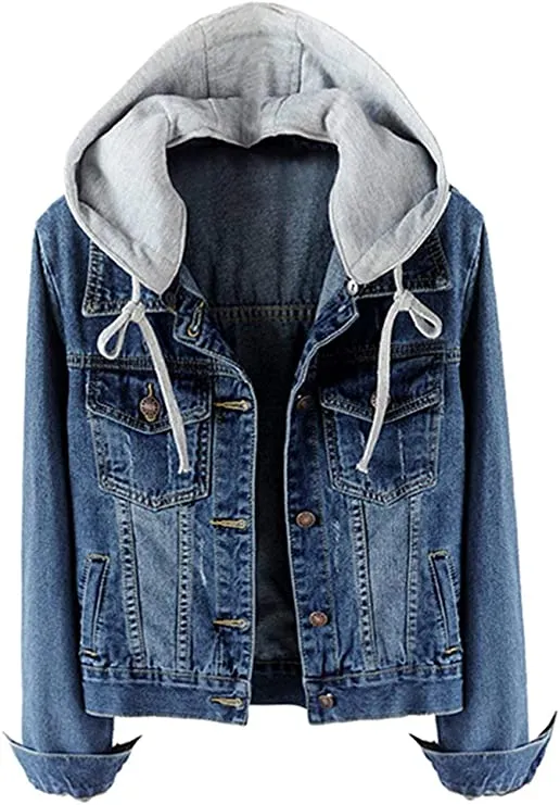 Women's Casual Hoodie Denim Jacket