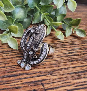 Worn Gold Cacti stretch ring *