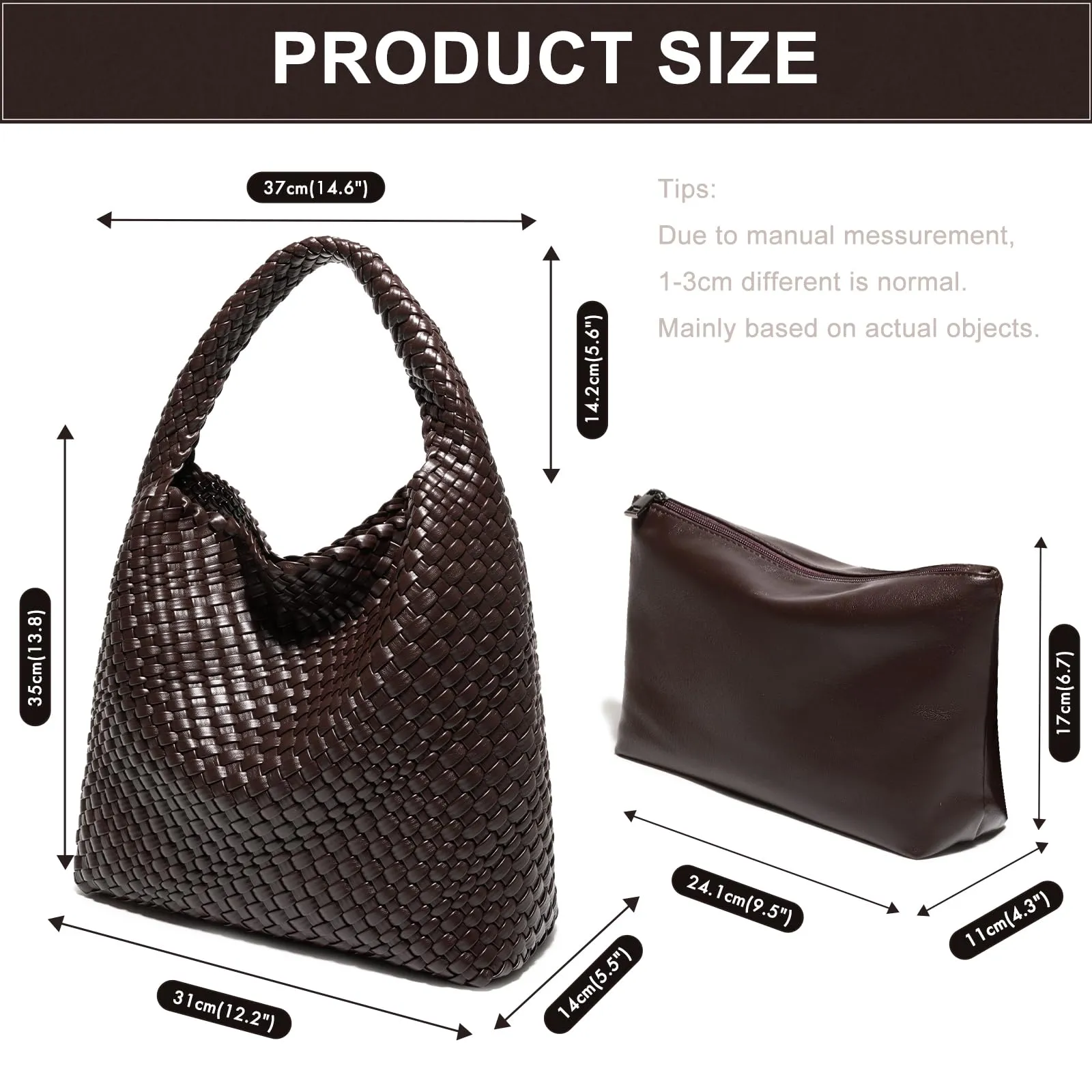Woven Bag Purses and Handbags Woven Vegan Leather Bag For Women Woven Tote Bag Shoulder Bag Top-Handle Bag With Purses