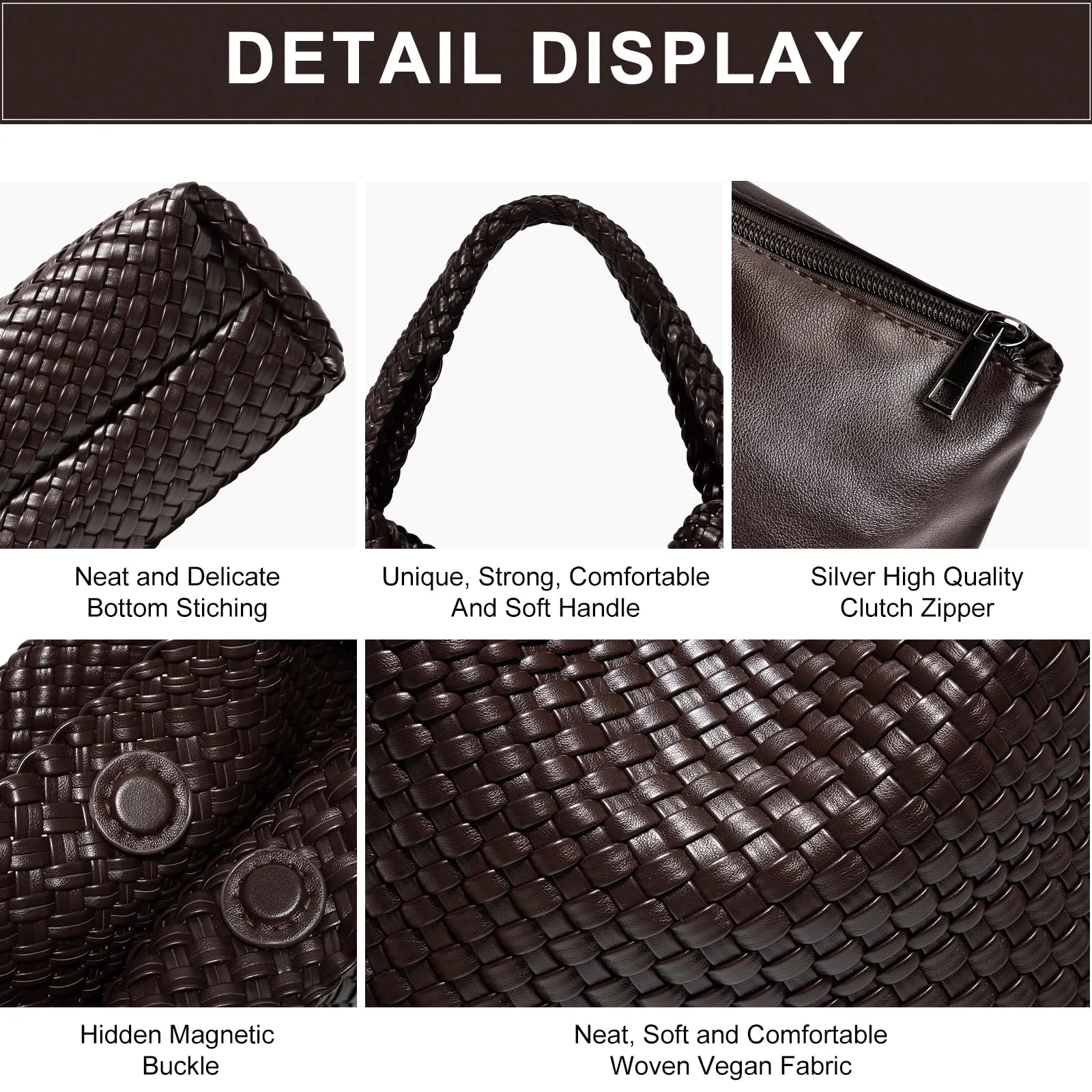 Woven Bag Purses and Handbags Woven Vegan Leather Bag For Women Woven Tote Bag Shoulder Bag Top-Handle Bag With Purses