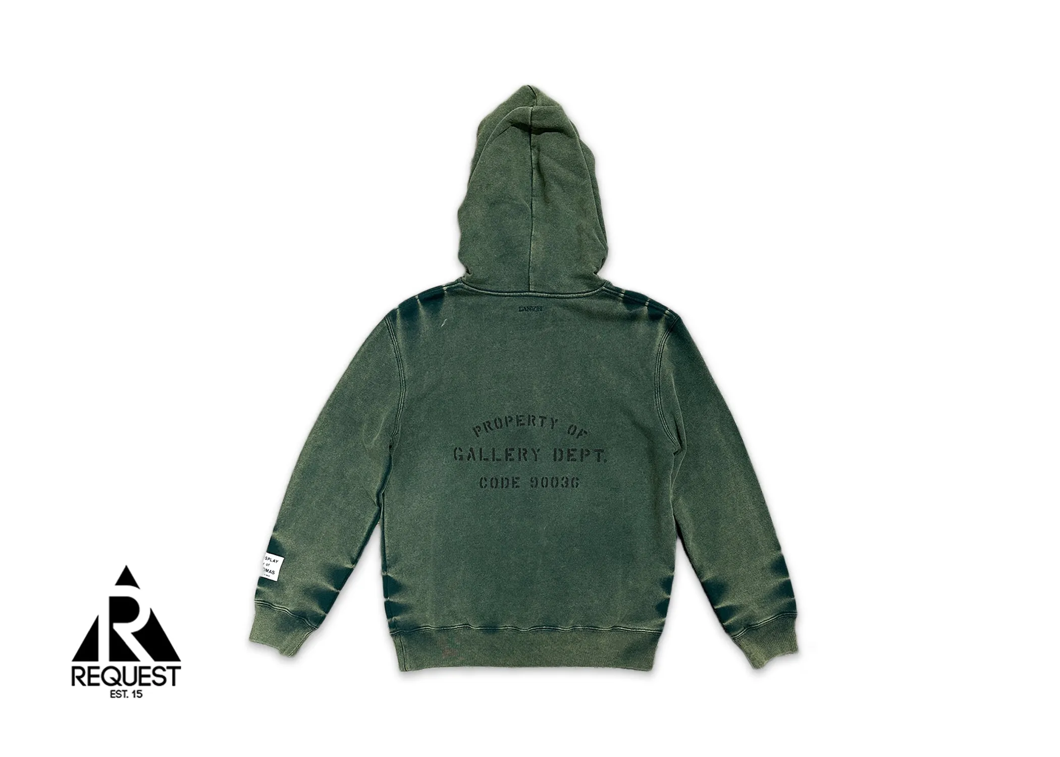 x Lanvin Worn Effect Hoodie "Green Paint Splatter"