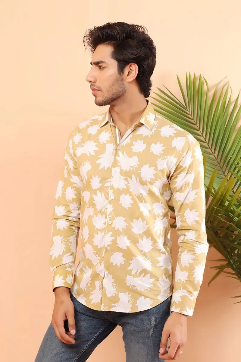 Yellow Casual Shirt FS Slim Fit