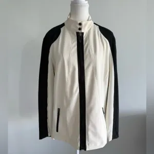 Zenergy by Chicos Stylish Black and beige Women's Jacket.