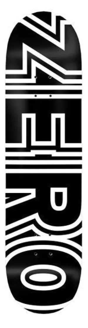 Zero Skateboard Bold Black White Skateboard Deck - 8.375"