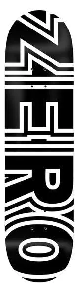 Zero Skateboard Bold Black White Skateboard Deck - 8.375"